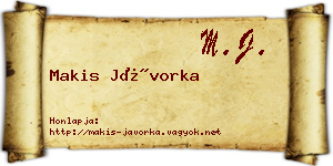 Makis Jávorka névjegykártya